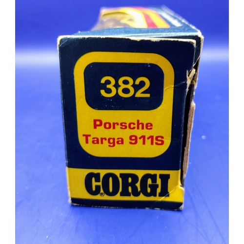 156 - 1973 Corgi Porsche Targa 911S Die-Cast Model Number 382 in Original Box