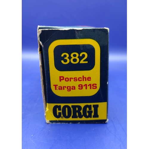 156 - 1973 Corgi Porsche Targa 911S Die-Cast Model Number 382 in Original Box