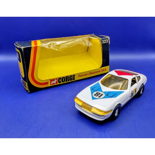 157 - Corgi Ferrari Daytona 365 GTB/4 Die-Cast Model Number 323 in Original Box with Distinctive Racing Li... 