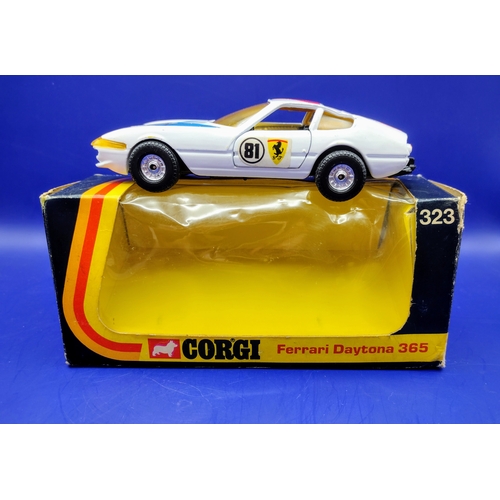 157 - Corgi Ferrari Daytona 365 GTB/4 Die-Cast Model Number 323 in Original Box with Distinctive Racing Li... 