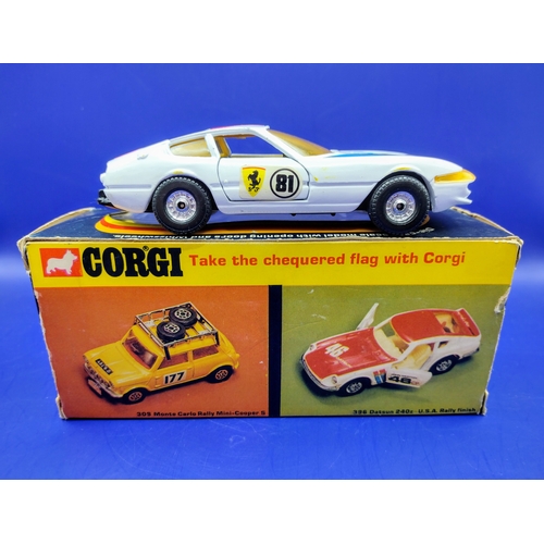 157 - Corgi Ferrari Daytona 365 GTB/4 Die-Cast Model Number 323 in Original Box with Distinctive Racing Li... 