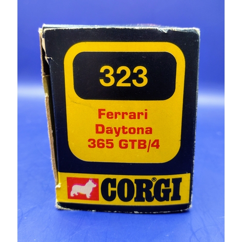 157 - Corgi Ferrari Daytona 365 GTB/4 Die-Cast Model Number 323 in Original Box with Distinctive Racing Li... 