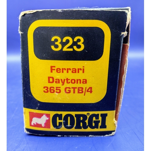 157 - Corgi Ferrari Daytona 365 GTB/4 Die-Cast Model Number 323 in Original Box with Distinctive Racing Li... 