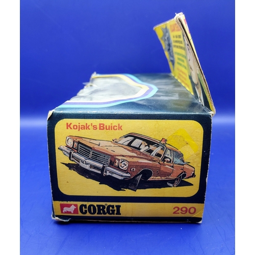 158 - 1975 Corgi Kojak’s Buick Regal Die-Cast Model Number 290 with Original Box - Missing Kojak Figure