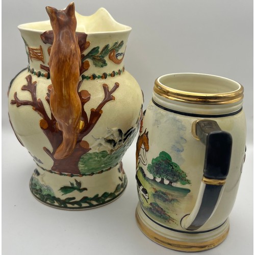 185 - Two Musical Ceramics to include Sylvan England Hunting Tankard & John Peel Crown Devon Fielding's Ju... 