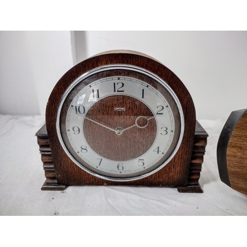 227 - 3x Mid-20th Century British Mantel Clocks, Including Smiths and Metamec