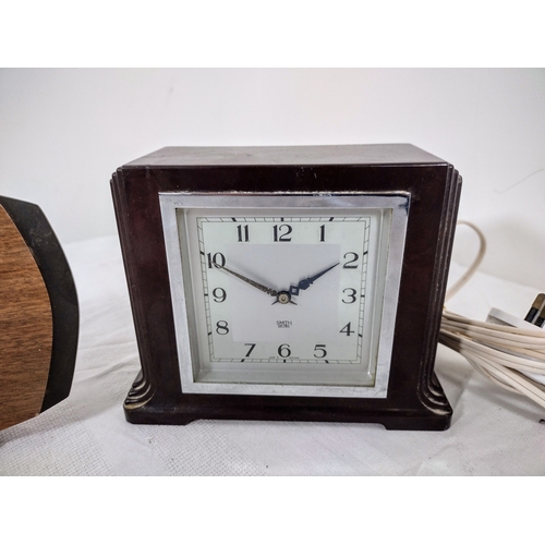 227 - 3x Mid-20th Century British Mantel Clocks, Including Smiths and Metamec