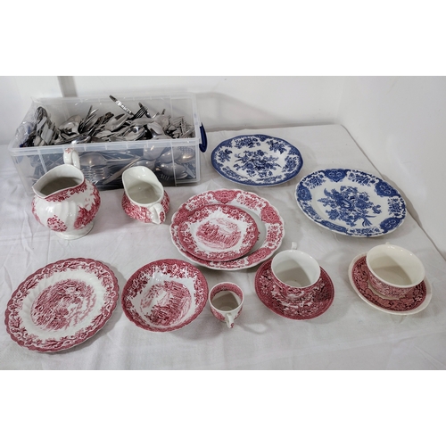 239 - Extensive Collection of Mid-20th Century English Transferware by Myott, Johnson Brothers, Royal Tudo... 