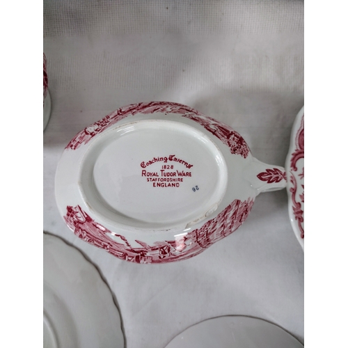 239 - Extensive Collection of Mid-20th Century English Transferware by Myott, Johnson Brothers, Royal Tudo... 