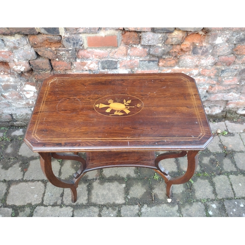 246 - Edwardian Rosewood Occasional Table with Marquetry Inlay, Circa Early 20th Century, 26