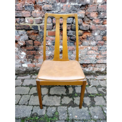 249 - Set of Four Mid-Century Nathan Teak Dining Chairs with Sculptural Backs and Vinyl Seats, Circa 1960s... 