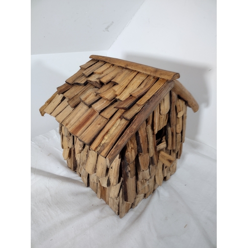 253 - Large Rustic Handcrafted Wooden Birdhouse Made from Drift Wood, Approx. 13