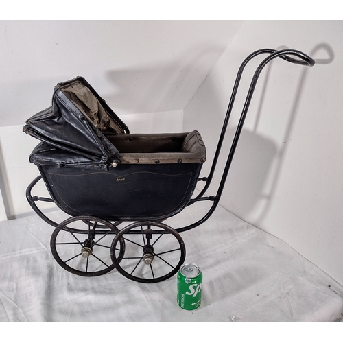 254 - Edwardian Marmet Dolls’ Pram by Brownes of Plymouth, Featuring C-Sprung Suspension System, Original ... 