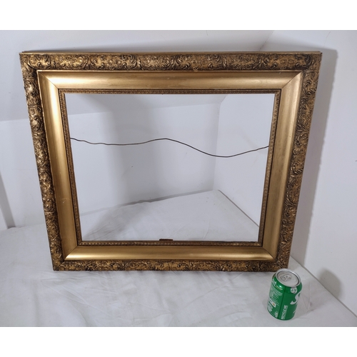 255 - Late 19th to Early 20th Century Ornate Gold-Brushed French Picture Frame Measuring 26 Inches by 23 I... 