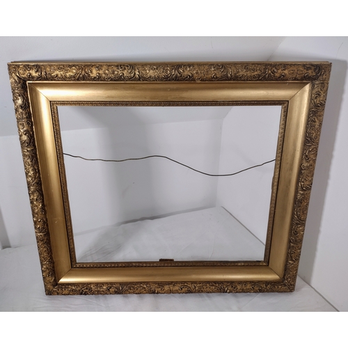 255 - Late 19th to Early 20th Century Ornate Gold-Brushed French Picture Frame Measuring 26 Inches by 23 I... 