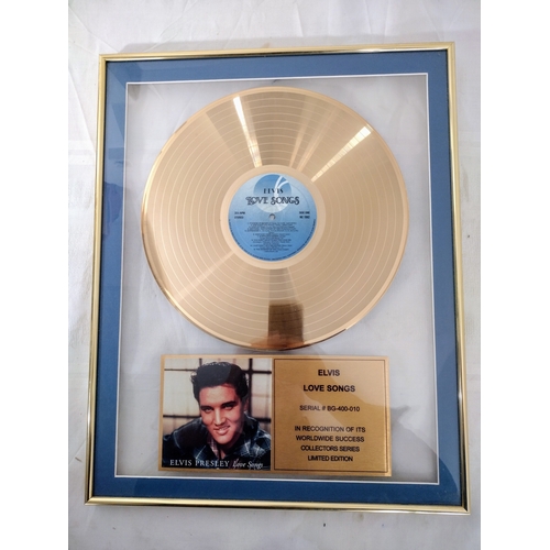 272 - Framed Gold Disc for Elvis Presley's 