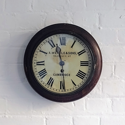 281 - Late Victorian A. Wehrle & Sons Station/School Wall Clock with Original Movement, Hands, and Pendulu... 