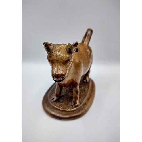 85 - Rockingham Style Victorian Ceramic Cow Creamer, Mid to Late 19th Century slightly a/f approx 15cm in... 