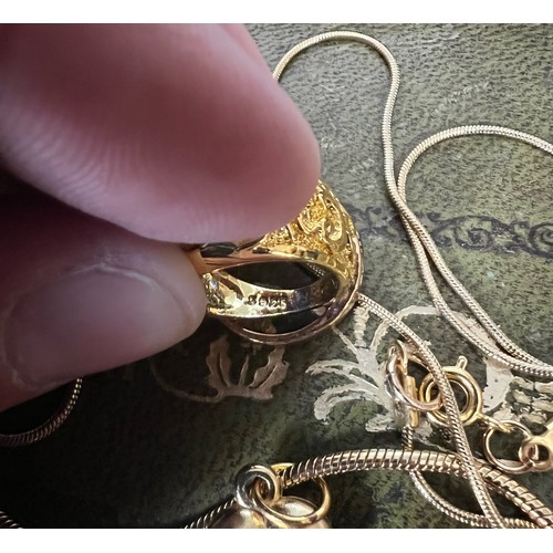 160 - Collection of Costume Jewellery in an Embroidered Velvet Box, Featuring Chains, Bracelets, Pendants,... 