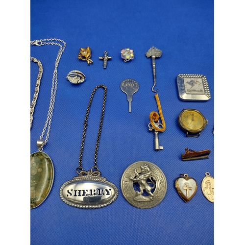 4 - Mixed Collection of Interesting Jewellery and Accessory Items, Including Chained Pendants, Sherry La... 