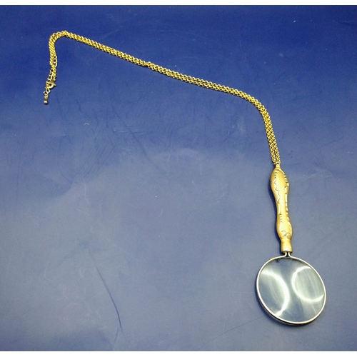 39 - Gold Tone Magnifying Glass on Chain