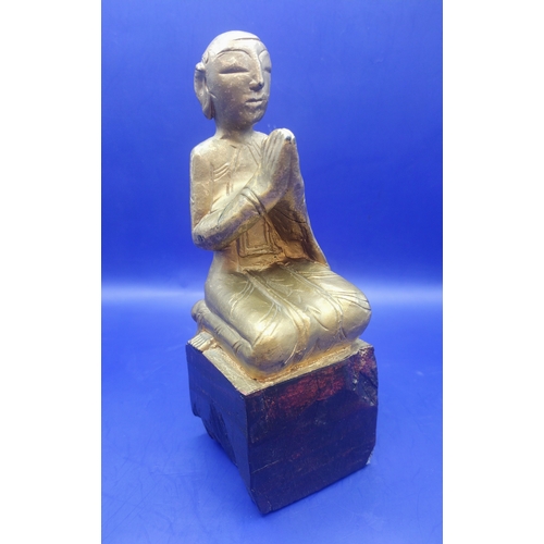 77 - Oriental 19th Century Wooden Buddah Sculpture Possibly Thai approx 7 inches High slightly a/f