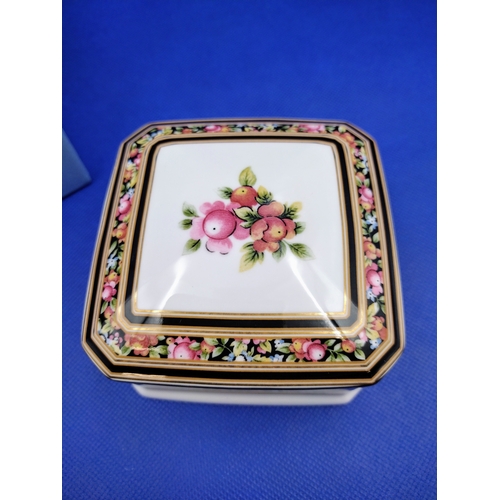 124 - Vintage Wedgwood Clifton Box in Clio Pattern, Bone China, Dated 1992, with Original Box