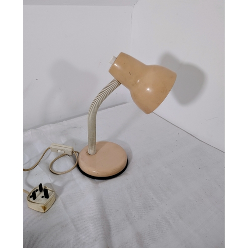 142 - Vintage Pastel Pink Gooseneck Desk Lamp in the Style of Hala Zeist Dated 1981 approx 16