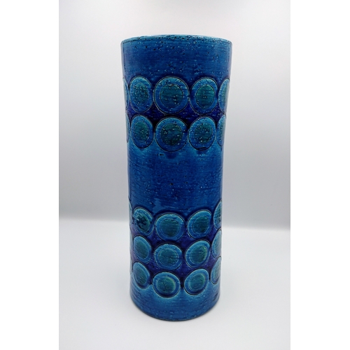 154 - Large Bitossi of Rimini, Italy Blue Studio Pottery Vase designed by Aldo Londi approx 14