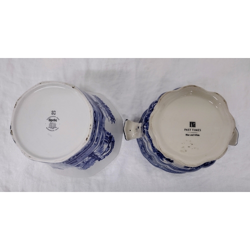 166 - Two Contemporary English Pottery Transfer Ware Planters. Spode and Past Times. Approx 180mm diameter... 