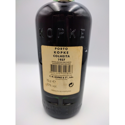 186 - Kopke Colheita Port 1937, Bottled 2000, 75cl, 20% ABV, Sealed and Well-Preserved Condition