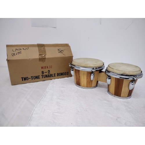 305 - Mirage B-2 Two-Tone Tunable Bongos in Original Box