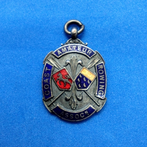 481 - 1939 Amateur Coast Rowing Association Silver Plate and Enamel Medal 'Novice' for Herne Bay