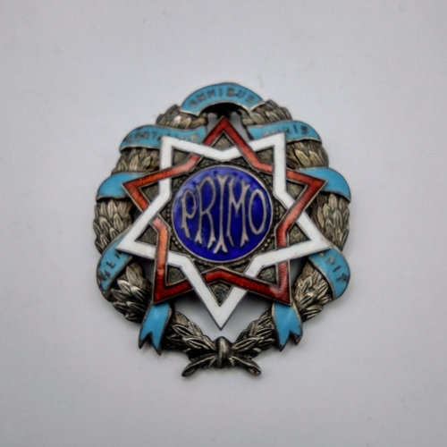 486 - Silver Hallmarked Enamel Medal 1929 Royal Antediluvian Order of Buffalos (RAOB), Rochester Lodge - a... 