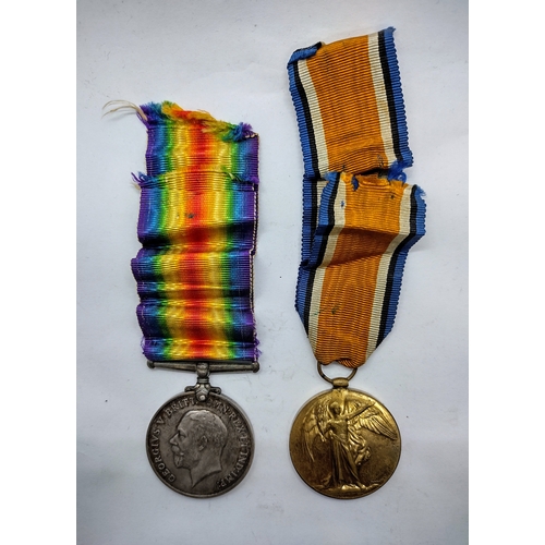 489 - WWI Pair of Medals Issued to PTE. N. T. Bassett (20863) The Queens Regiment, War & Victory Medal