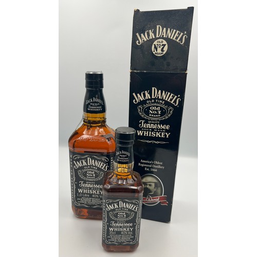 150 - Boxed 1 Litre Bottle of Jack Daniel's Whiskey 2007 & 350ml Bottle Dated 2004 Both Sealed