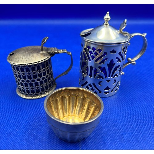 155 - Three Sterling Silver Items to Include Mappin Brothers Salt or Condiment Bowl Hallmarked Birmingham ... 