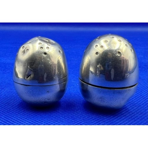 81 - Two Antique Novelty Silver Pepper Shakers Fully Hallmarked Sheffield 1885 & 1886. Approx 25g Silver ... 