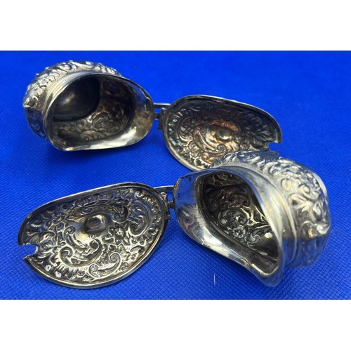 58 - Two Antique Sterling Silver Mustards by William Aitken Fully Hallmarked Chester 1901 98g Approx