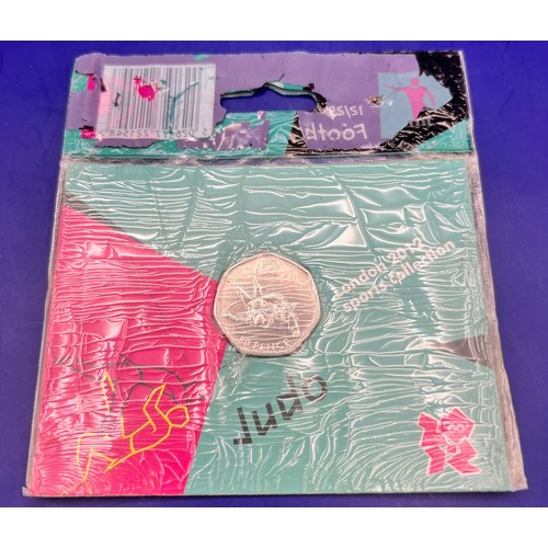 404 - 2011 Olympic Judo 50p Piece 2012 London Sports Collection in Card. Packaging Slightly Deteriorating ... 