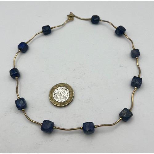 6 - Gold Plated 925 Marked Silver on Clasp Necklace with Cut Stones