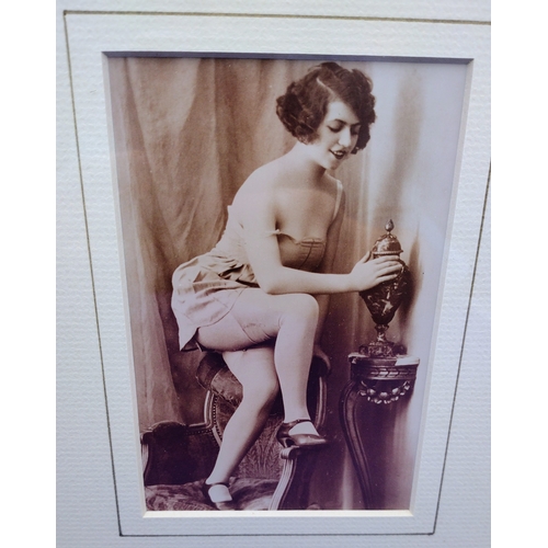 406 - 3 Framed Vintage Sepia Photographs of Glamourous Ladies approx 22cm x 17cm