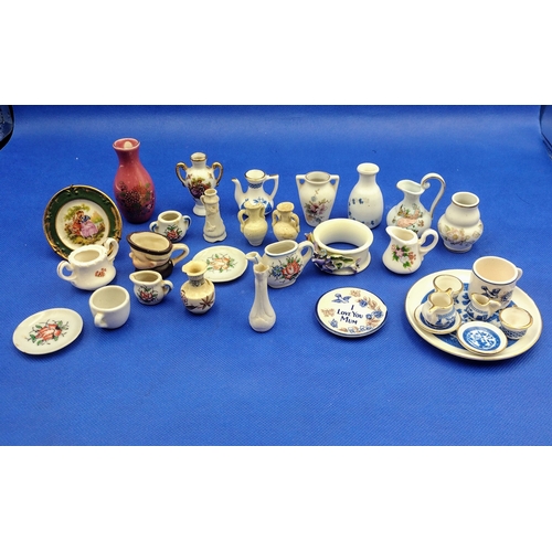 204 - A Vintage Collection of Dolls House Porcelain Miniature China and Other Miniatures, Early to Mid 20t... 