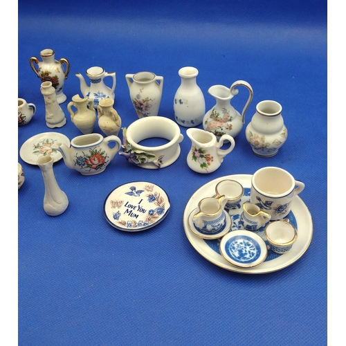 204 - A Vintage Collection of Dolls House Porcelain Miniature China and Other Miniatures, Early to Mid 20t... 