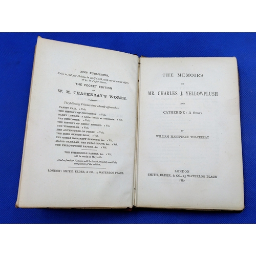 307 - Set of 8 First Edition Pocket Edition Books by W.M. Thackeray, Smith, Elder & Co., London, 1887 – In... 