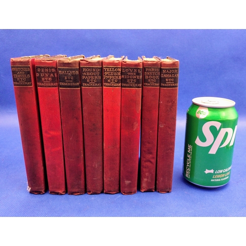 307 - Set of 8 First Edition Pocket Edition Books by W.M. Thackeray, Smith, Elder & Co., London, 1887 – In... 