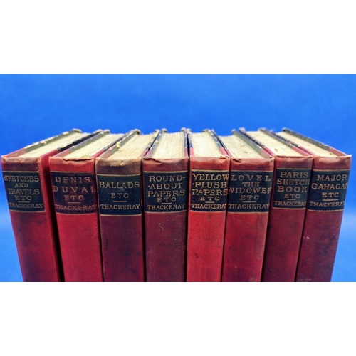 307 - Set of 8 First Edition Pocket Edition Books by W.M. Thackeray, Smith, Elder & Co., London, 1887 – In... 