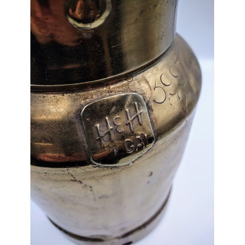 451 - Brass 1-Gallon Milk Churn by H. Harrold & Sons Ltd, Early to Mid-20th Century, Marked 