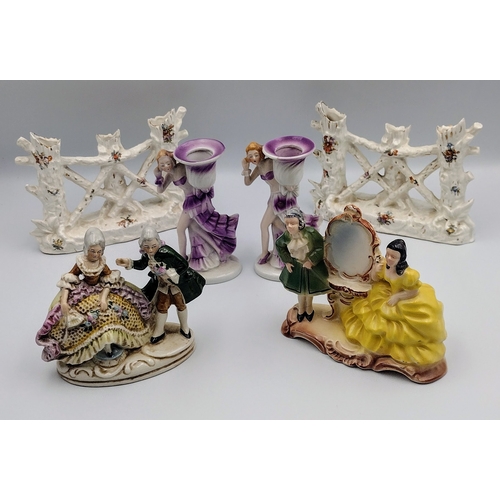 286 - Set of Early to Mid-20th Century German Dresden-Style Porcelain Figurines