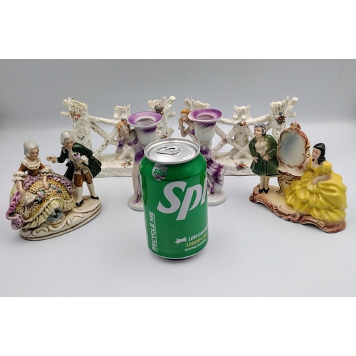 286 - Set of Early to Mid-20th Century German Dresden-Style Porcelain Figurines